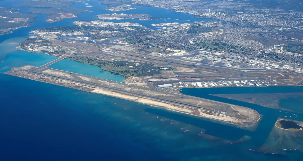 Honolulu airport from the air
