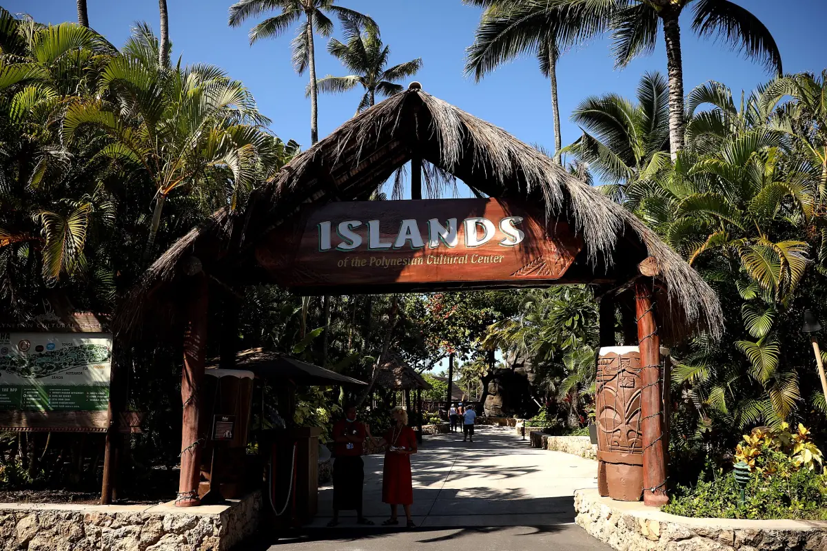 The entrance of the Polynesian Cultural Center