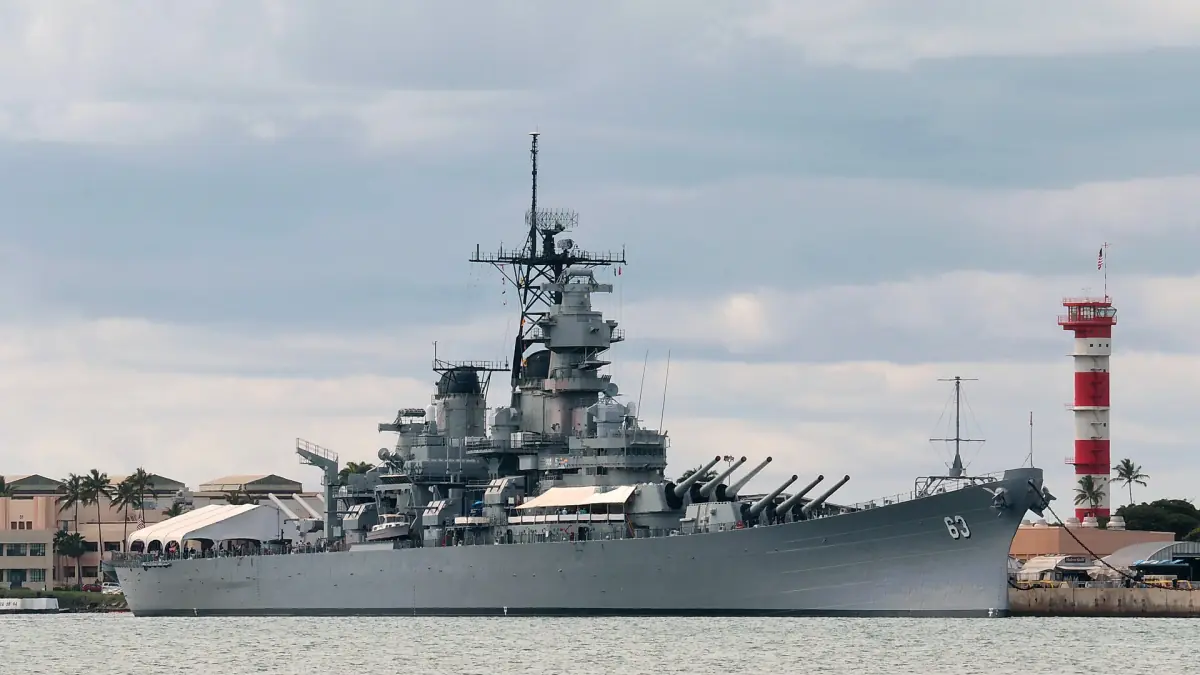 The battleship USS Missouri at Pearl Harbor